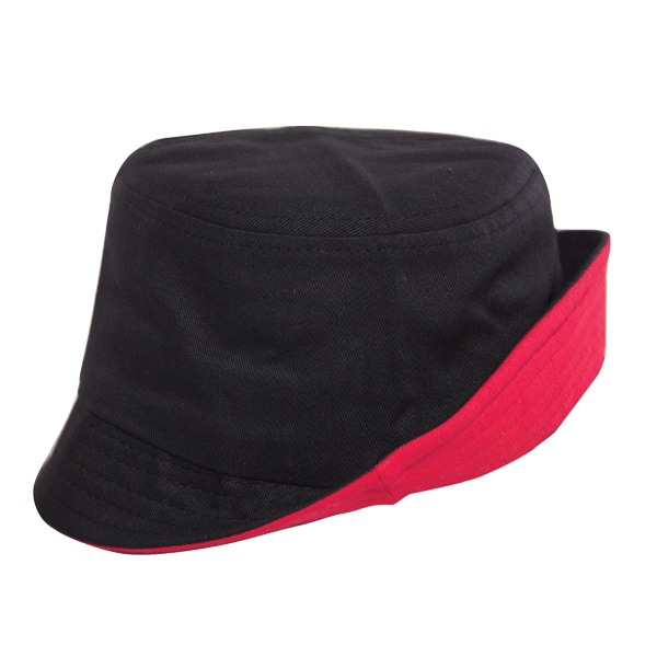 Lids Bucket Hat Two Tone Catcher's Bucket Hat Unisex Adult Red/Black One  Size